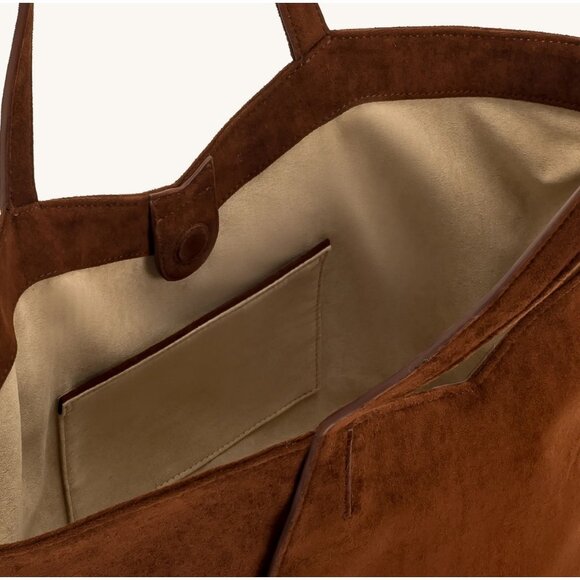 JW PEI Kiana suede women's large tote purse + Dust bag Brown - Picture 9 of 9